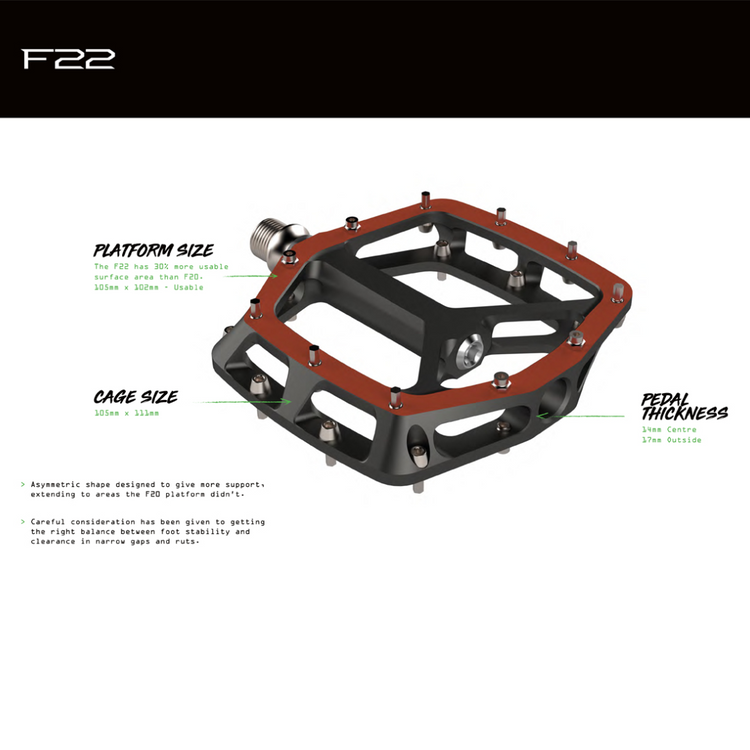 Hope Piattaforma Pedale F22 - rosso Hope Piattaforma Pedale F22 - rosso