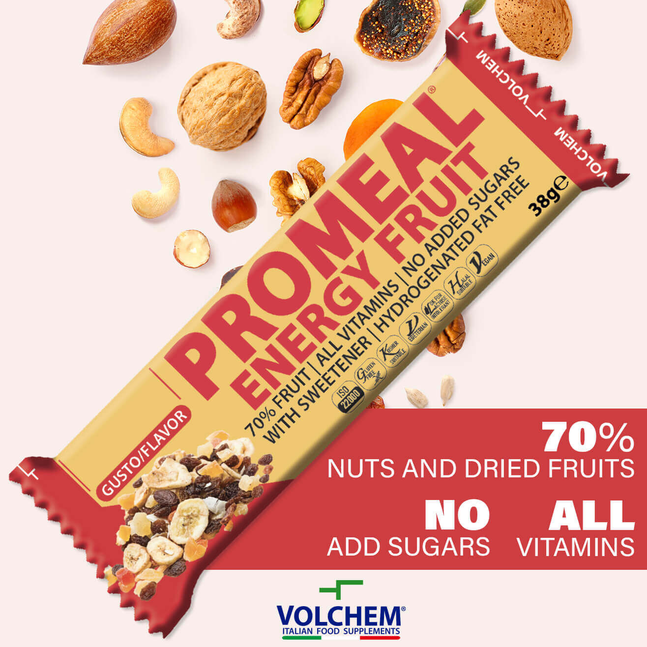 PROMEAL BARRETTA ENERGY FRUIT 38G.