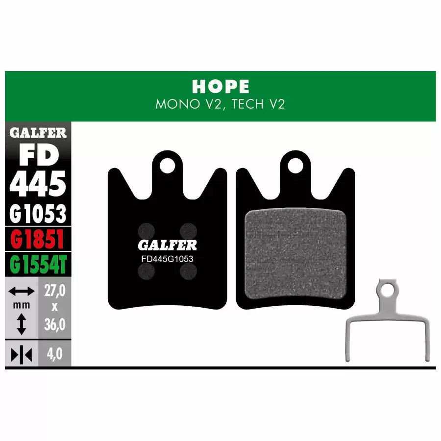 PASTIGLIE FRENO GALFER NERO STANDARD PER HOPE MONO V2 - TECH V2