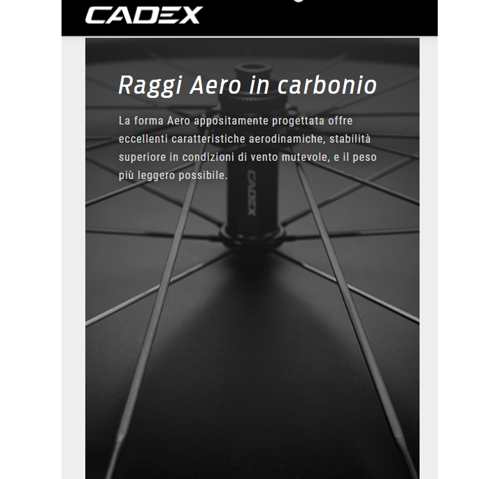 RAGGI CARBONIO RUOTE CADEX