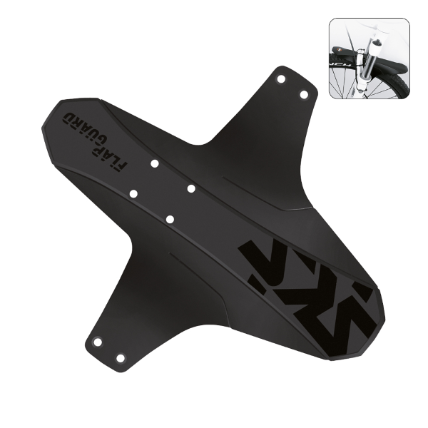 Parafango anteriore Flap Guard, attacco alla forcella, colore nero.